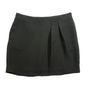 Derek Lam Mini Skirt L Womens Black Unlined Pleated‎ 1/4 Zip